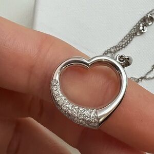 14k White Gold and Diamonds reversible pendent and necklace